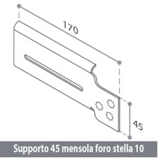 Supporto 45 mensola ambidestra foro stella 10