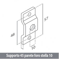 Supporto 45 parete foro stella 10